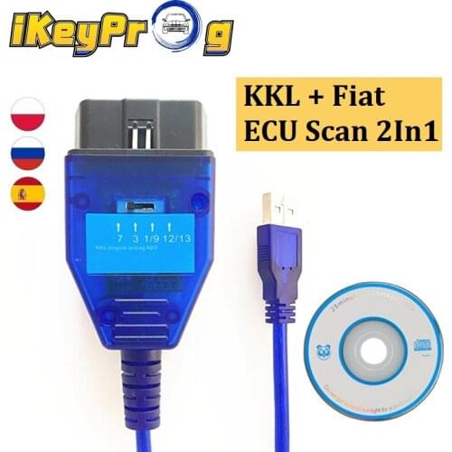 Auto Car Diagnostic Cable OBD2 FT232RL Chip ForFiat ECU Scan For VAG KKL USB Interface Car Ecu Scan Tool Switch 4 Way Position