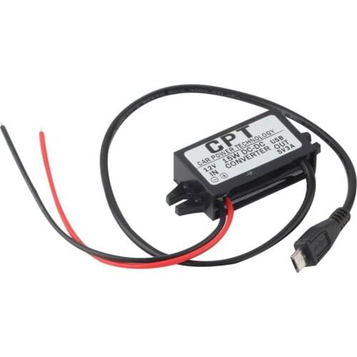 NEW Car Power Technology Charger DC Converter Module Single Port 12V To 5V 3A 15W With Micro USB Cable Durable Dropshipping