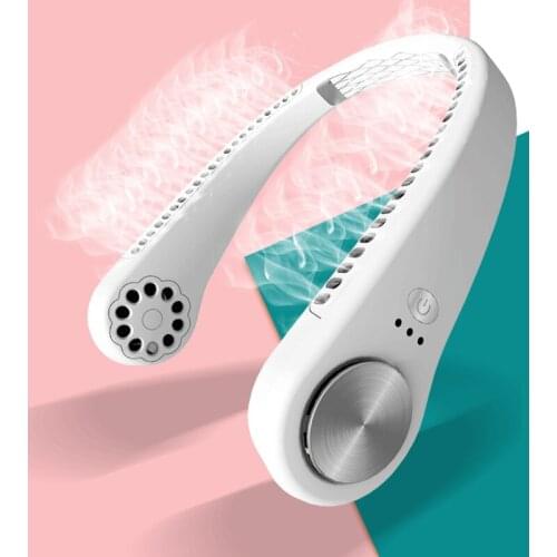 Bladeless Neck Fan Rechargeable 2000mAh USB Portable Neck Cooler Mute Sports Neckband Fan Cooling For Home Outdoor