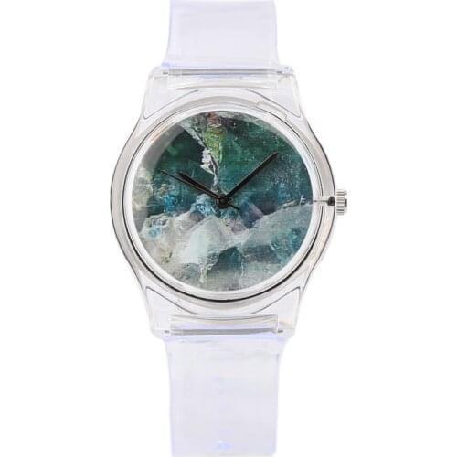 New Simple Water Resistant sports brand watch Creative landscape Watches Fashion Skull Mens Watches hot Woman Jelly Watch