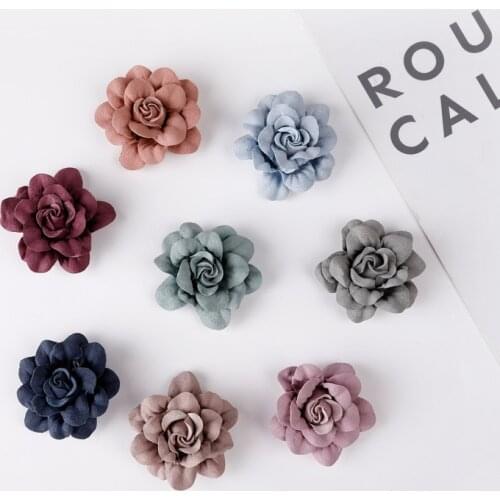 30pcs 3D Petals velvet Hair Flowers For Headband Rose Fabric Flowers For Craft Hair Accessories
