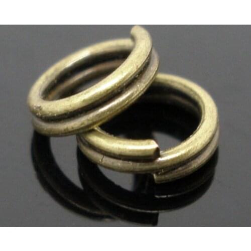 DoreenBeads Metal Split Jump Rings Findings Round Antique Bronze Color DIY Making Key Chains Fashion Jewelry 5mm Dia, 1000 PCs