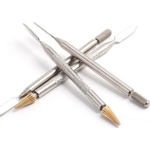 Dual Head Brass Head Leather Edge Dye Pen Applicator for Belt Install profession DIY Leather Craft Handmade Tools