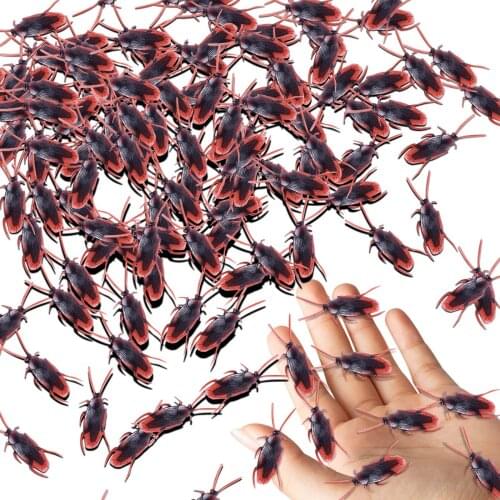 50PCS Simulation Fake Roaches Fake Cockroaches Great Way to Play a Prank Pretty Realistic Cockroaches Decompression Squeeze Toy