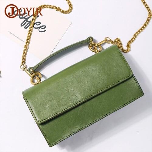 JOYIR Fashion Women Messenger Bag Small Flap Genuine Leather Chain Shoulder Bags Luxury Crossbody Bag for Women Sac A Main