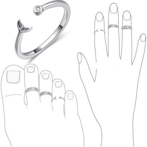 Adjustable Toe Rings for Women Flower Arrow Band Open Finger Tail Ring Set Women Summer Hawaiian Style Beach Foot Jewelry