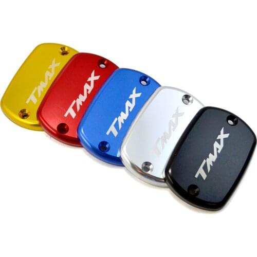 BJMOTO Motorcycle Brake Fluid Fuel Reservoir Tank Cap Cover For Yamaha T-MAX 500 08-11,T-MAX 530 12-16 Aluminum Motorbike Cover