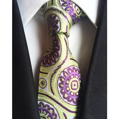 Lingyao New Design 8cm Formal Occasion Tie Top Luxury Paisley Necktie (Made of 2400 Stitches Colorful Thread)