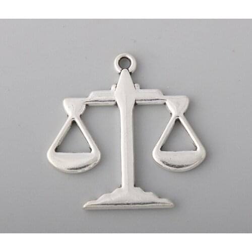 RAINXTAR Fashion Alloy School Lab Supplies Charms Balance Scale Charms 31*31mm 10pcs AAC114