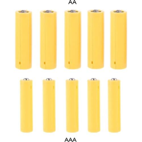 5Pcs LR06 AA LR03 AAA Size Dummy Fake Battery Setup Shell Placeholder Cylinder Conductor