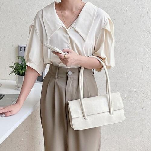 Macaron Rectangle Leather Underarm Bag Women Handbag Fashion Designer Eemale Shoulder Bag Ladies Hand Bags Purse Bolsos Mujer