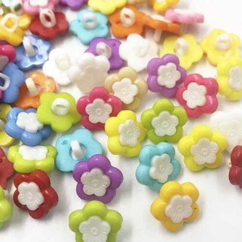 50/100pcs New Sunflower Plastic Buttons Back hole DIY sewing craft lots Mix PT69