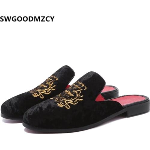 Luxury Shoes Half Shoes For Men Coiffeur Italian Brand Men Half Shoes Zapatos De Hombre Casuales Cuero Big Size 48 Mule Masculin