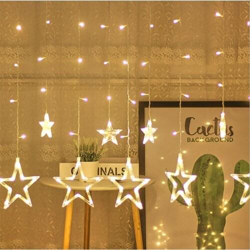 Christmas LED Light Decorations For Home Navidad Kids Baby Shower Birthday Wedding Bachelore Party Curtain decor Star String