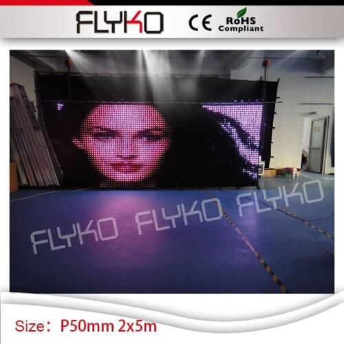 High definition 2*5m stage vision led light curtain P50mm customized size stage indoor decoratioin for party wedding