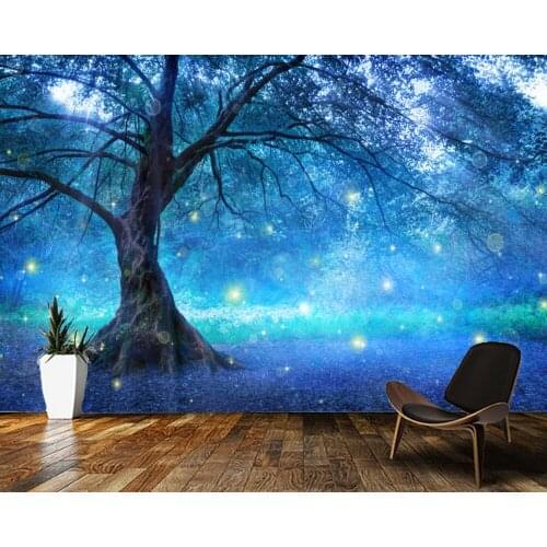Papel de parede Fairy tree in fantasy mysterious forest 3d wallpaper,living room children bedroom wall papers home decor mural