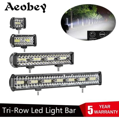 Tri-Row Led Bar Lights Driving Light Offroad Spot Flood Combo LED Work Light for Car Tractor Boat 4x4 Truck SUV ATV 12V 24V