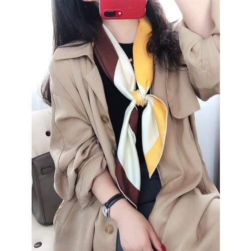 High-end Silk Square Scarf Scarf Shawl 90 Dual Use Luxury Twill 100% Silk Scarf Women Blue Edge