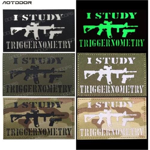 I Study Triggernometry Patches Reflective IR Patch military BADGE Tactical Appliques for Jackets