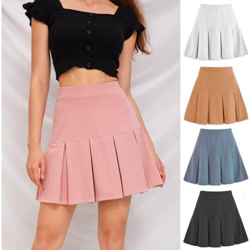 Harajuku Black White Skirts Women Kawaii High Waist A-line Mini Skirts y2k Korean Style School Uniform Skirt QZ0239
