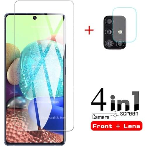 4-in-1 samsunq a 71 glass protective camera glasses for samsusng galaxy a71 5g 2020 sm-a716f 6.4'' phone screen lens glass film