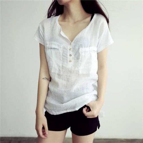 2020 Women Short Sleeve Red Shirt Top Garment