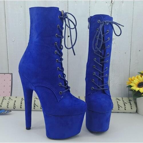 Leecabe Suede Upper Color 17CM/7Inch Womens Platform Sandals party High Heels Shoes Pole Dance bootie