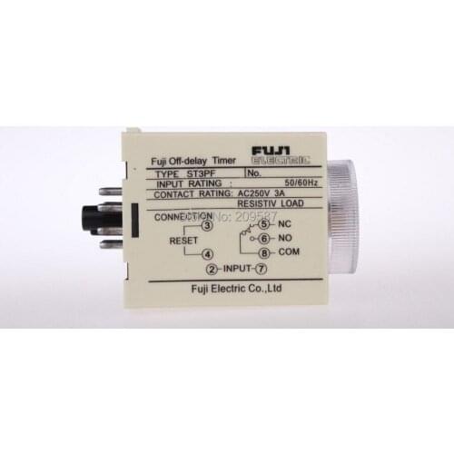 1Set Base + 110VAC power off delay timer time relay 0-3 minutes ST3PF