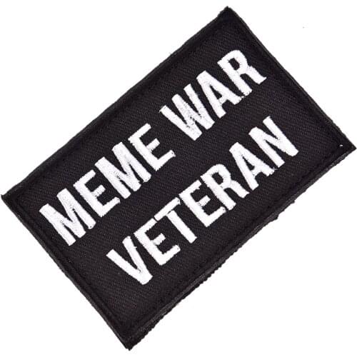 1pc Tactical Embroidered Meme War Patch Veteran Emblem Badges Applique Patches For Jackets Jeans Clothes Accessories