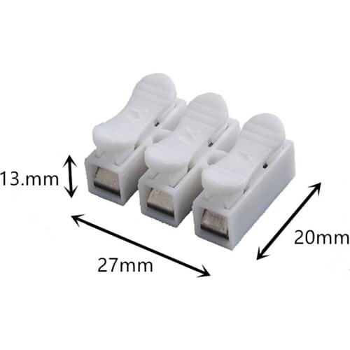 10 pcs/lot 2p-3p CH-02/03 Self-locking Quick Connector Splice No Welding Jack Socket Cable Clamp Terminals Wire Adapter Blocks
