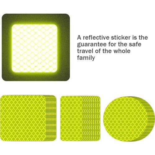 10Pcs 5*3cm Reflective Warning Strip Tape Car Bumper Reflective Strips Secure Reflector Stickers Decals Car Styling