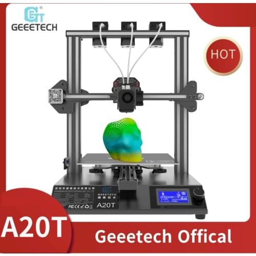 Geeetech 3D Printer A20T 3 in 1 out mixed Property Upgrade GT2560 V4.0 Controlboard 250x250x250mm LCD2004 FDM CE