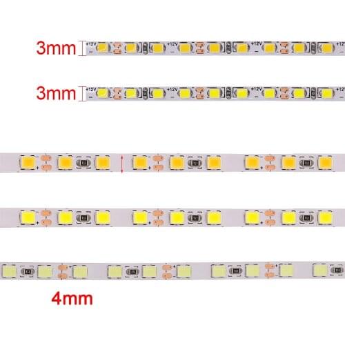5m LED Strip 2835 SMD 120LEDs/m DC12V 4MM Flexible LED Rope Ribbon Tape LED Light Lamp 3mm SMD 2025 LED Strip
