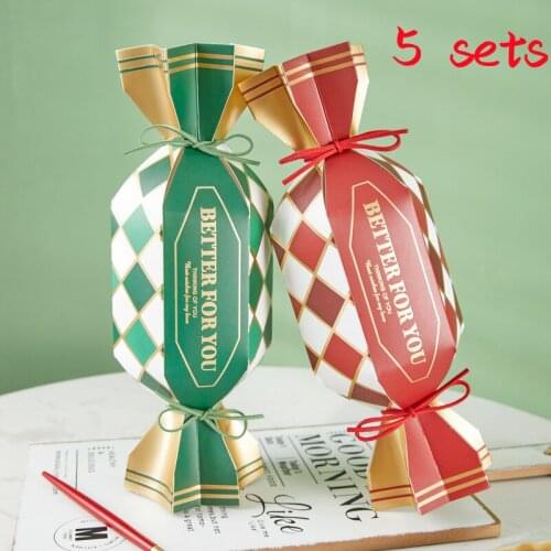 5pcs Classical Holloween Christmas Wedding Candy Packing Gift Bag Box Madeleine Cookies Snowflake Nougat Candy Chocolate Package