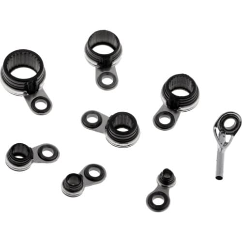 8pcs Saltwater Fishing Rod Guides Eye Ring Rod Repair Kit for Long Casting