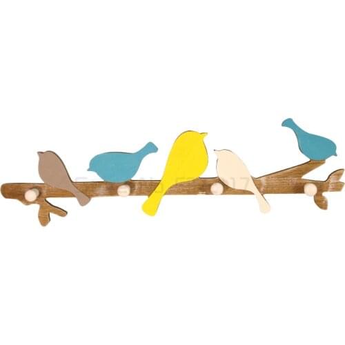 American wooden bird clothes hook creative wall key hanger personalized wall hook