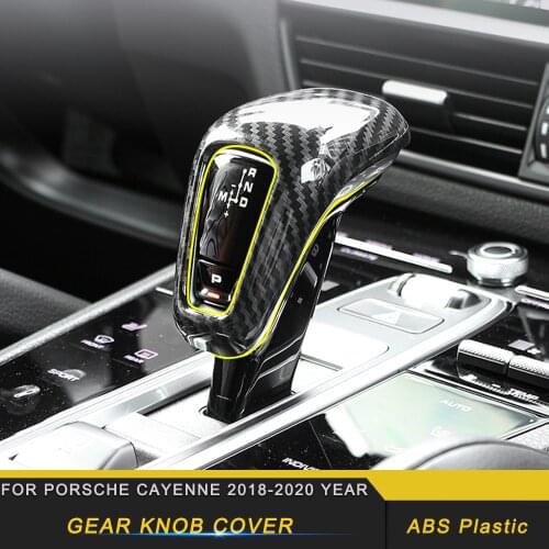 Car Accessories Gear Knob Head Top Frame Trim Sticker Cover ABS Carbon Interior Decoration for Porsche Cayenne 2018 2019 2020