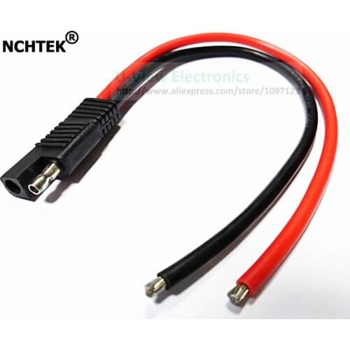 NCHTEK 10AWG SAE Power Automotive Extension Cable 2 Pin with SAE Connector Cable Quick Disconnect 30CM/Free Shipping/2PCS