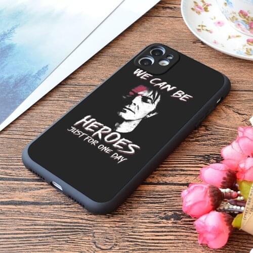 For iPhone We Can Be Heroes David Shirt Bowie Smoking Gift For Fans And Lovers Vintage Gift Print Soft Matt Apple iPhone Case
