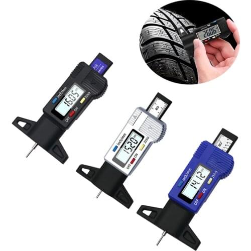 Digital Car Tyre Tire Tread Depth Gauge Caliper Measurer Tool LCD Caliper Thickness Gauges Tread Shoe Tire Monitoring System