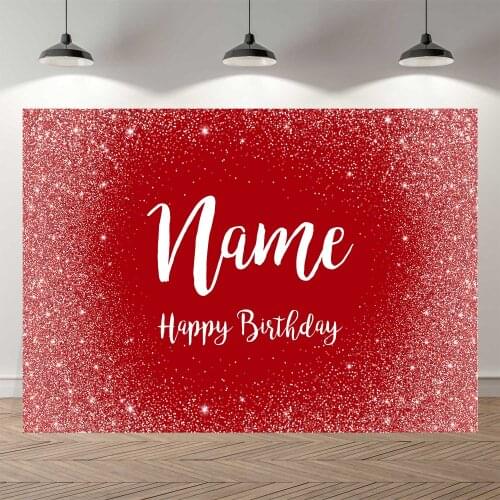 New Anniversaire Customize Background Silver Glitter Wine Photo Booth Backdrop Banner Happy Birthday Party Decoration Photocall