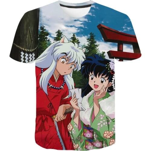 3D Inuyasha Printed T-shirt Men Women 2021 New Summer Fashion Streetwear Shirts Casual Hot Anime Inuyasha Cool Tee Tops