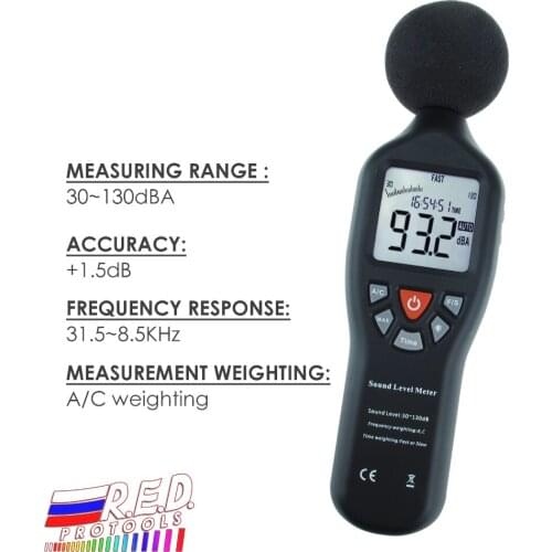 Sound Level Meter High Accuracy Measuirng 30dB-130dB Compact Professional Sound Level with Backlit Display