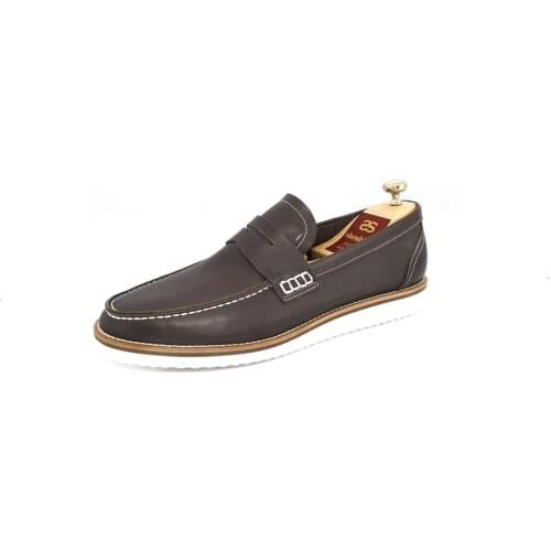 SHENBINs Handmade Brown Loafers with Light Soles, Shenbins Casual Shoes with Semi Floater Leather