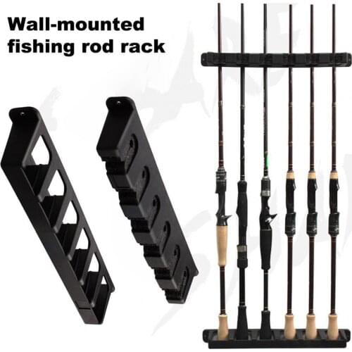 Fishing Rod Bracket Space-saving Anti-slip Corrosion Resistant Wall-mounted Fishing Pole Storage Rack Fishing Accessories