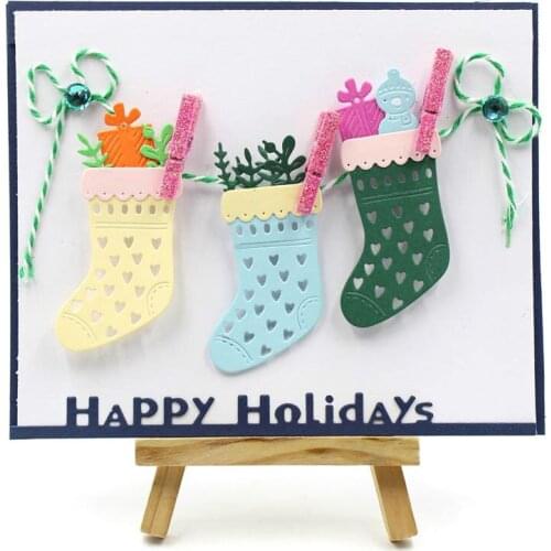 KSCRAFT Christmas Stockings Metal Cutting Dies Stencils for DIY Scrapbooking/photo album Decorative Embossing DIY Paper Cards