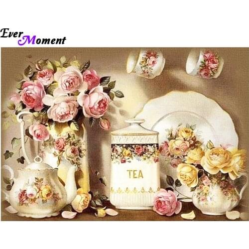 Kitchen Flower Diamond Embroidery 3d Diy Diamond Painting Kits for Square Full Rhinestone Embroidered Mosaic Needlework ASF318