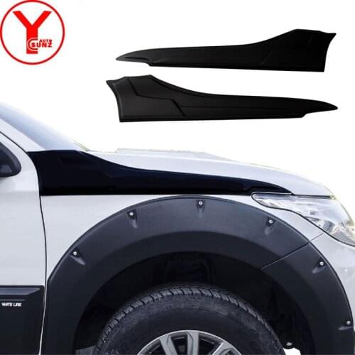 Matte Black Side Bonnet Hoods Covering For Mitsubishi triton L200 2016 2017 2018 2019 ABS Car Styling accessories YCSUNZ