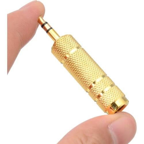 Mayitr 1pc 3.5mm 1/8 Male to 6.35mm 1/4 Female Stereo Audio Adapter 3.5 Plug to 6.35 Jack Adapter Converter for Connector