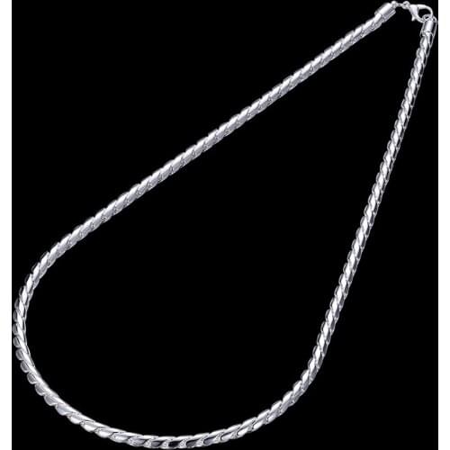 Fashion brand 925 Sterling Silver Necklace classic Jewelry personality 4MM Twisted rope mens necklace 20 inches Christmas gifts